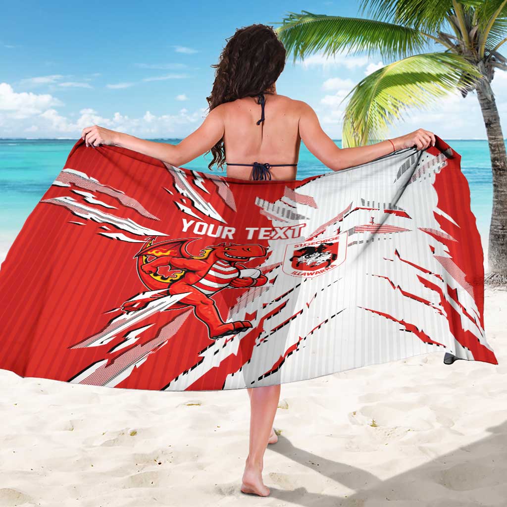 Personalized St. George Illawarra Dragons Sarong Dynamic Lightning Mascot Rugby Australia