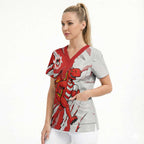 Personalized St. George Illawarra Dragons Scrub Top Dynamic Lightning Mascot Rugby Australia