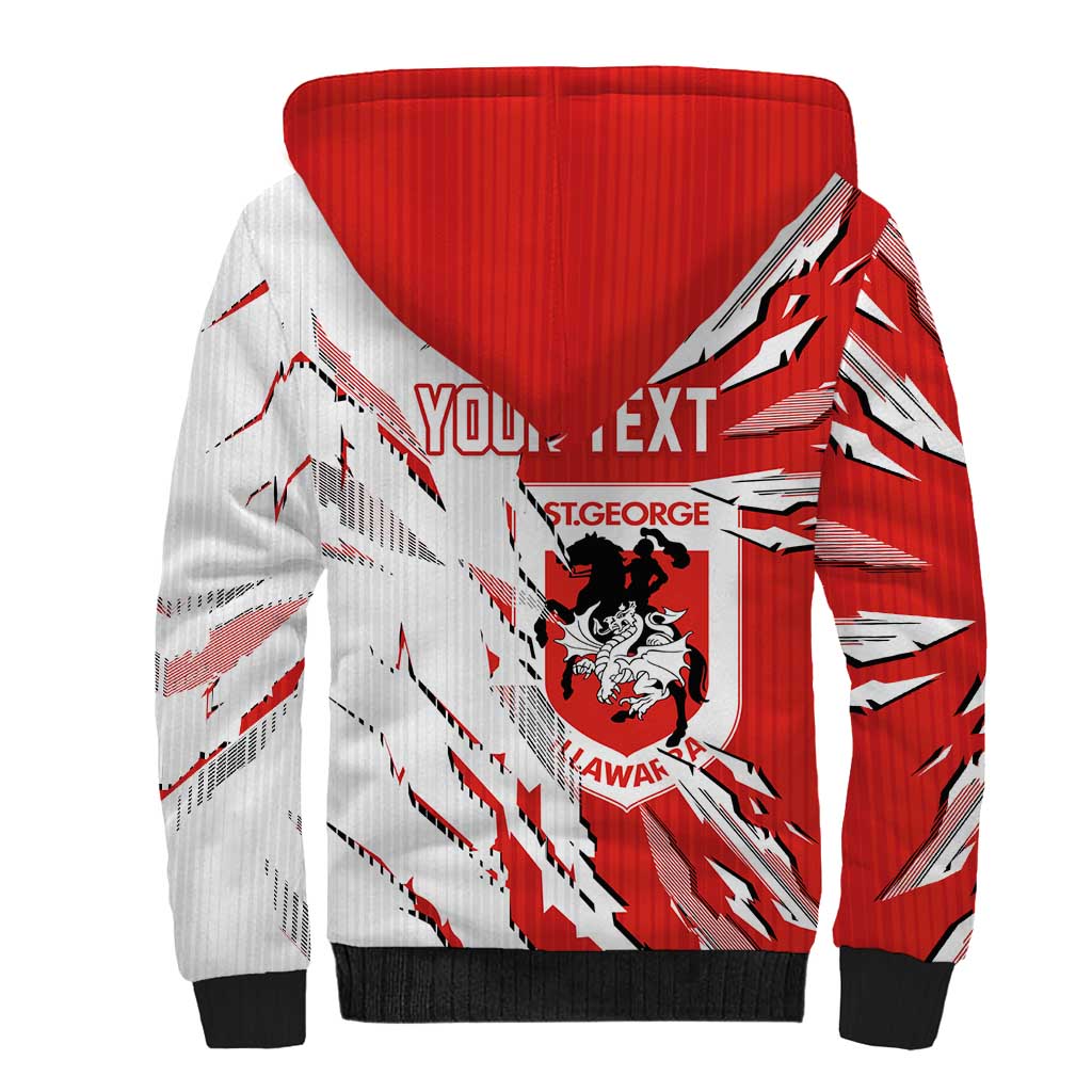 Personalized St. George Illawarra Dragons Sherpa Hoodie Dynamic Lightning Mascot Rugby Australia