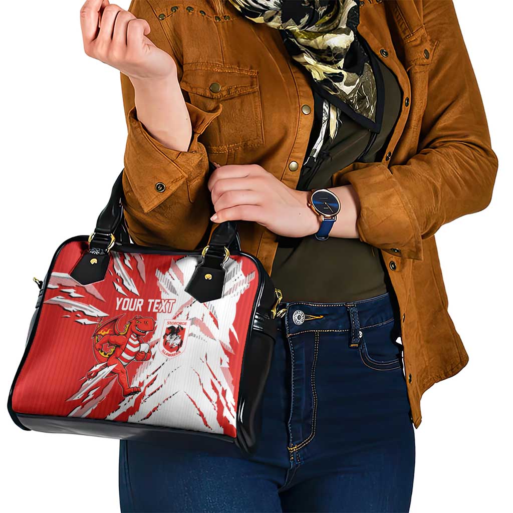 Personalized St. George Illawarra Dragons Shoulder Handbag Dynamic Lightning Mascot Rugby Australia