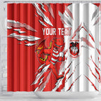 Personalized St. George Illawarra Dragons Shower Curtain Dynamic Lightning Mascot Rugby Australia
