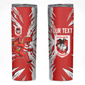 Personalized St. George Illawarra Dragons Skinny Tumbler Dynamic Lightning Mascot Rugby Australia