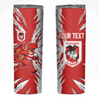 Personalized St. George Illawarra Dragons Skinny Tumbler Dynamic Lightning Mascot Rugby Australia