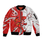 Personalized St. George Illawarra Dragons Sleeve Zip Bomber Jacket Dynamic Lightning Mascot Rugby Australia