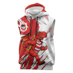 Personalized St. George Illawarra Dragons Sleeveless Hoodie Dynamic Lightning Mascot Rugby Australia