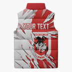 Personalized St. George Illawarra Dragons Sleeveless Puffer Jacket Dynamic Lightning Mascot Rugby Australia