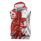Personalized St. George Illawarra Dragons Sleeveless Zip Hoodie Dynamic Lightning Mascot Rugby Australia
