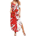 Personalized St. George Illawarra Dragons Summer Maxi Dress Dynamic Lightning Mascot Rugby Australia
