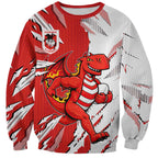 Personalized St. George Illawarra Dragons Sweatshirt Dynamic Lightning Mascot Rugby Australia