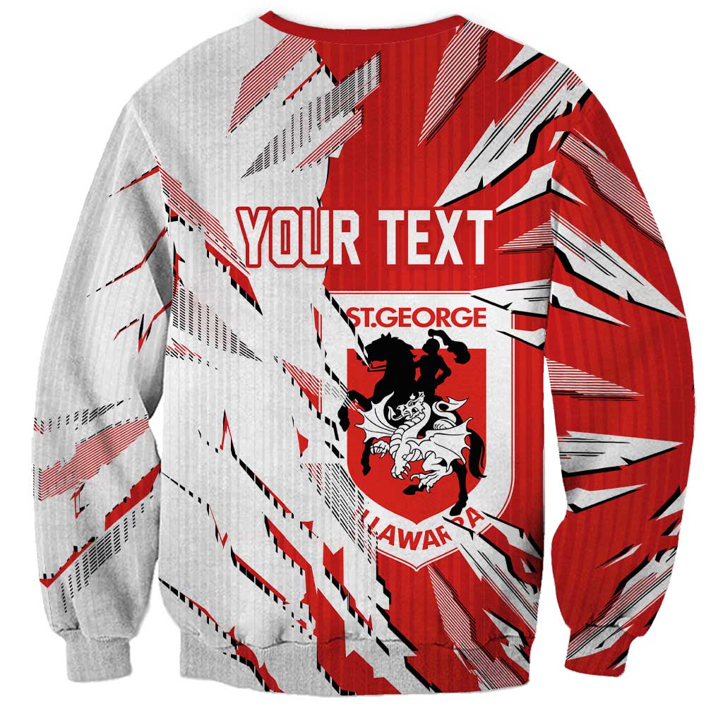 Personalized St. George Illawarra Dragons Sweatshirt Dynamic Lightning Mascot Rugby Australia