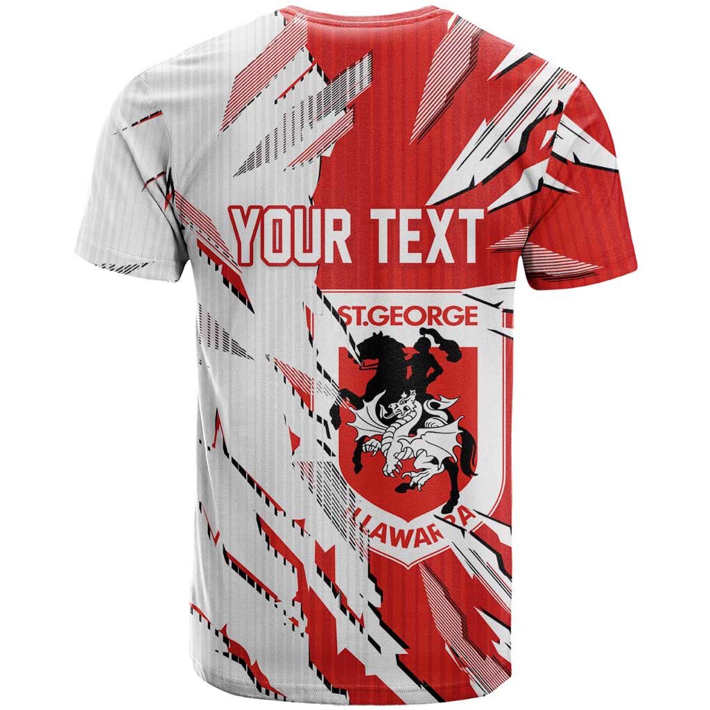 Personalized St. George Illawarra Dragons T Shirt Dynamic Lightning Mascot Rugby Australia