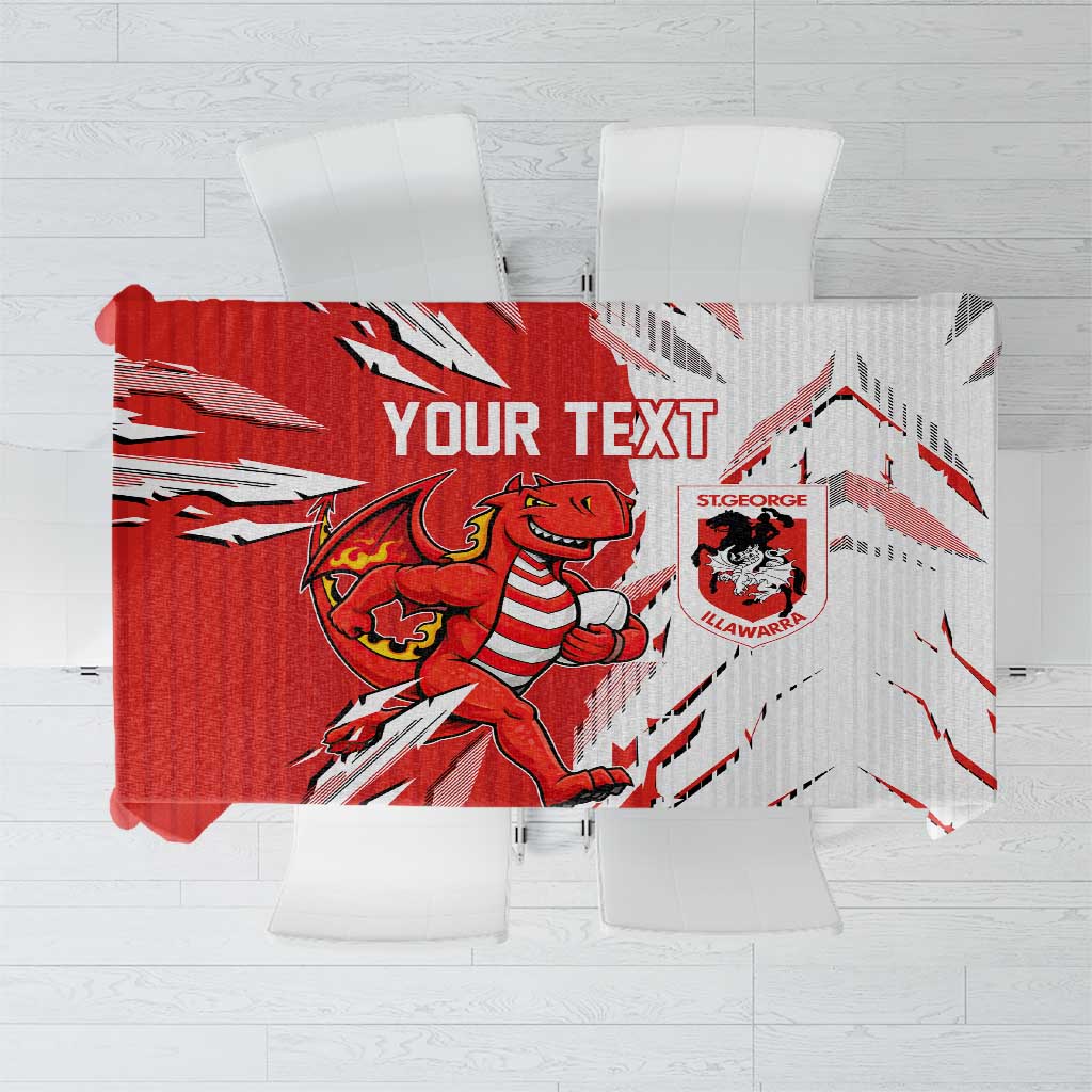 Personalized St. George Illawarra Dragons Tablecloth Dynamic Lightning Mascot Rugby Australia