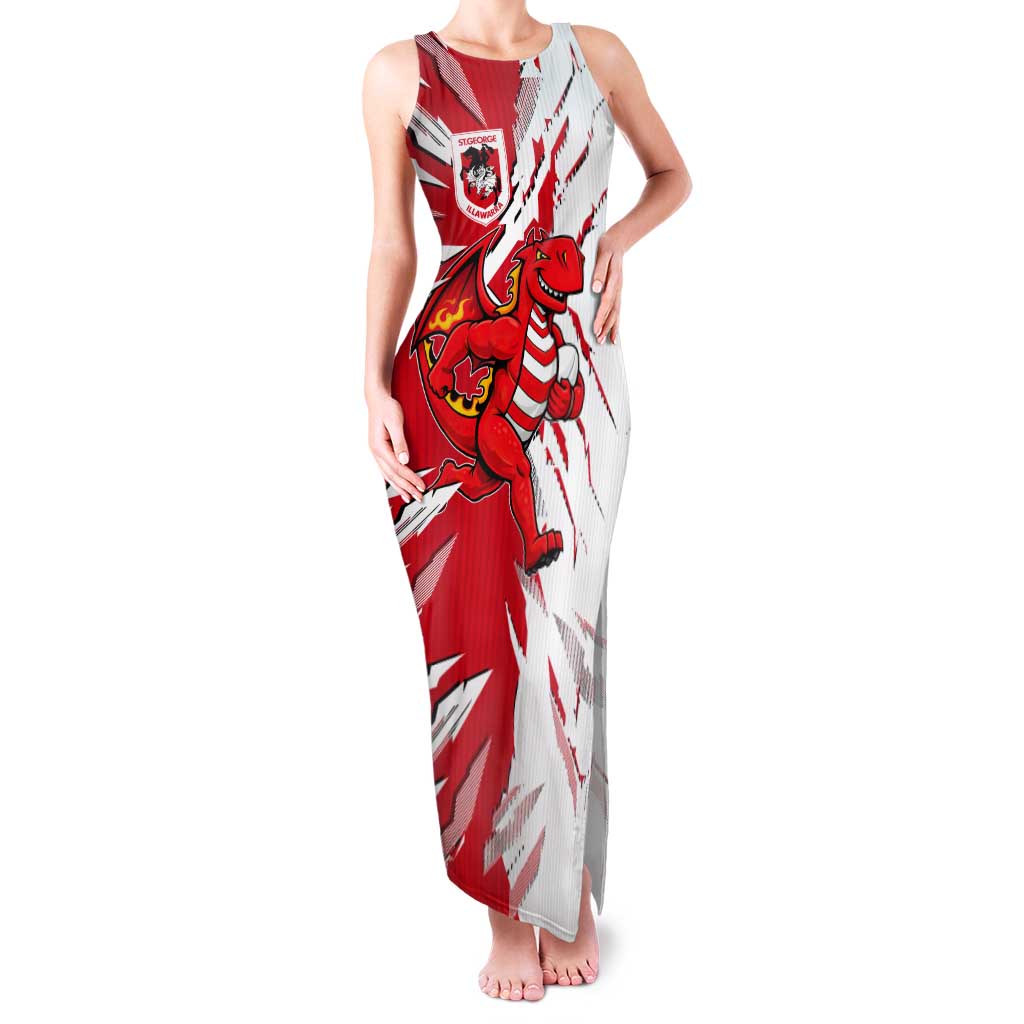 Personalized St. George Illawarra Dragons Tank Maxi Dress Dynamic Lightning Mascot Rugby Australia
