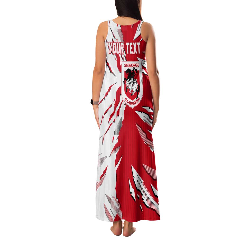 Personalized St. George Illawarra Dragons Tank Maxi Dress Dynamic Lightning Mascot Rugby Australia