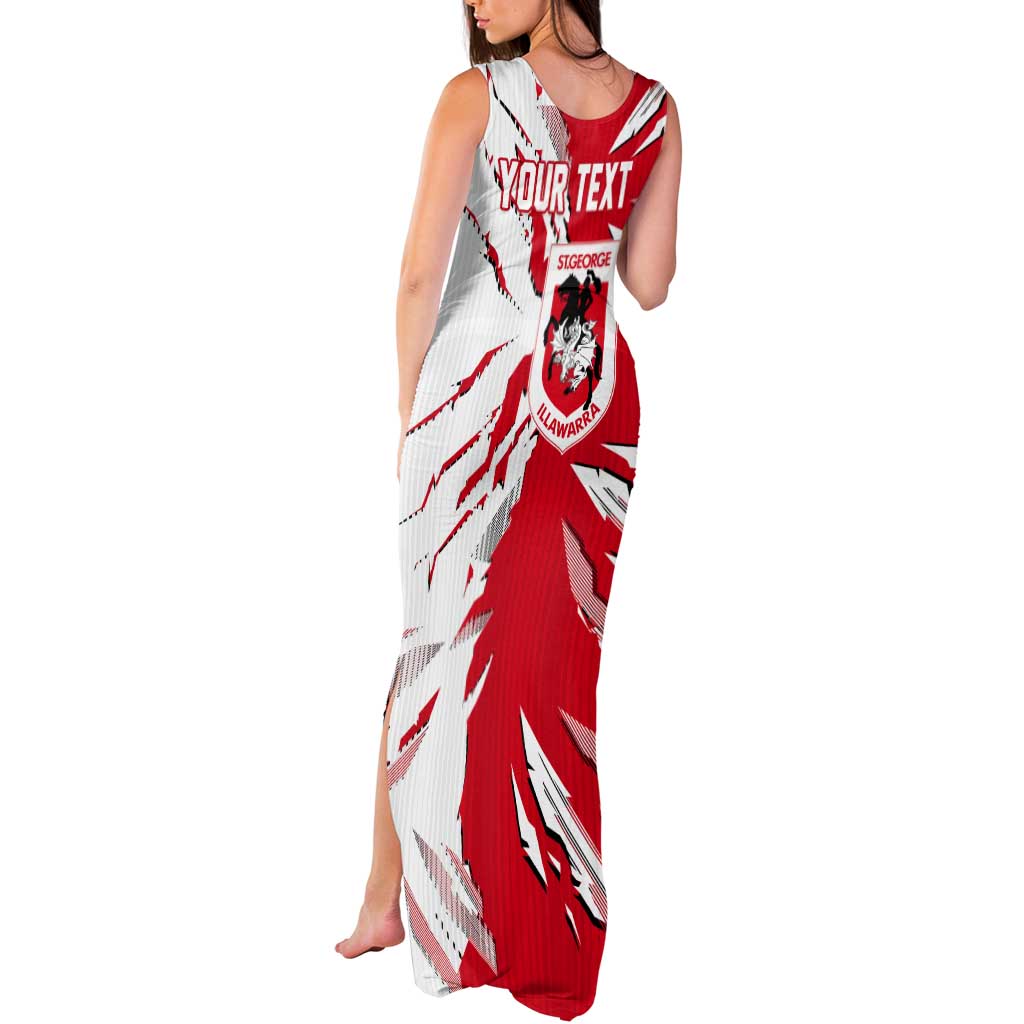 Personalized St. George Illawarra Dragons Tank Maxi Dress Dynamic Lightning Mascot Rugby Australia