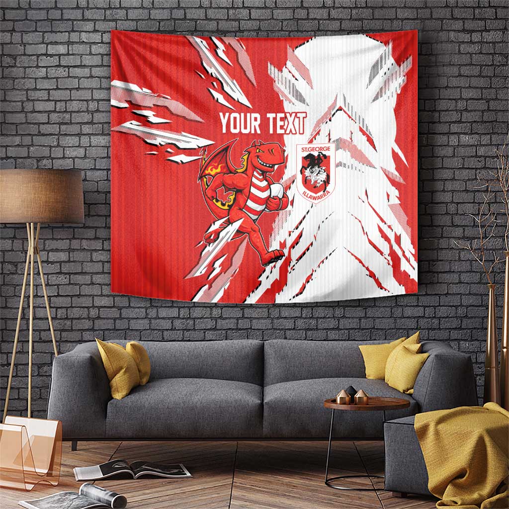 Personalized St. George Illawarra Dragons Tapestry Dynamic Lightning Mascot Rugby Australia