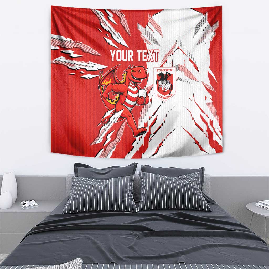 Personalized St. George Illawarra Dragons Tapestry Dynamic Lightning Mascot Rugby Australia