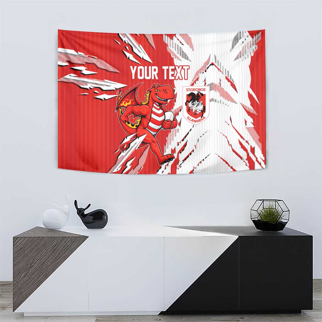 Personalized St. George Illawarra Dragons Tapestry Dynamic Lightning Mascot Rugby Australia