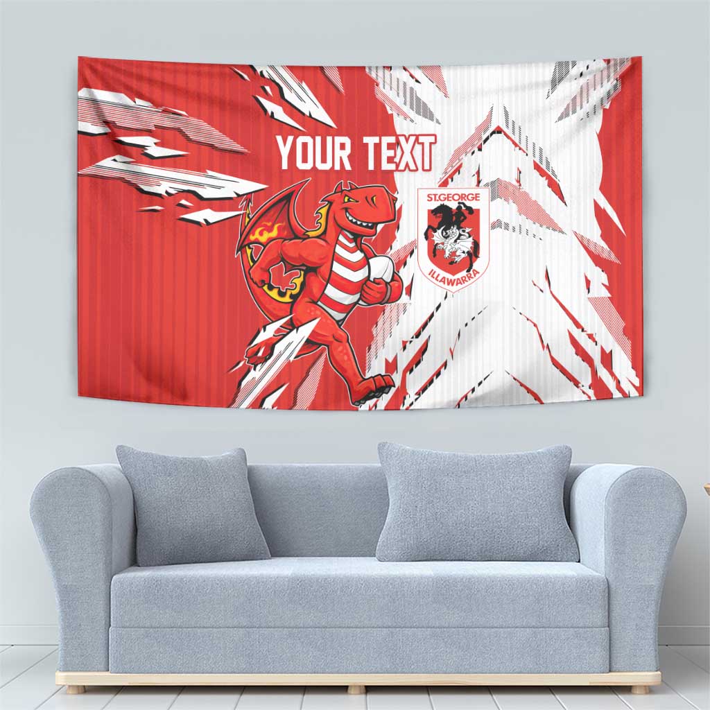Personalized St. George Illawarra Dragons Tapestry Dynamic Lightning Mascot Rugby Australia