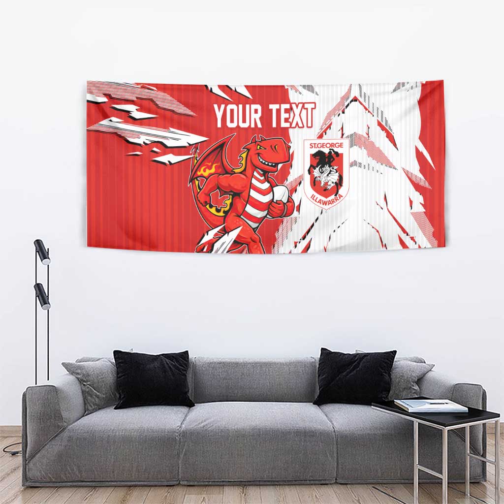 Personalized St. George Illawarra Dragons Tapestry Dynamic Lightning Mascot Rugby Australia