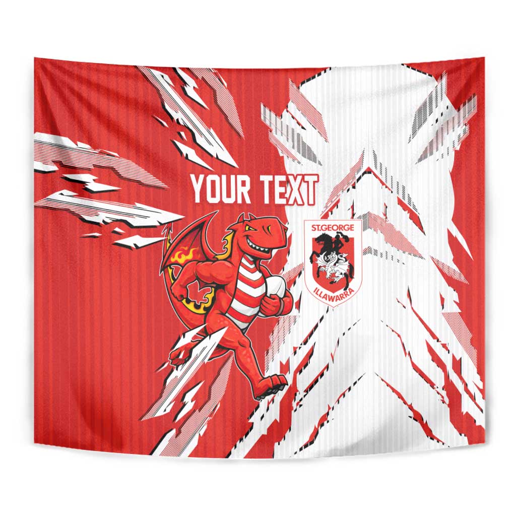Personalized St. George Illawarra Dragons Tapestry Dynamic Lightning Mascot Rugby Australia