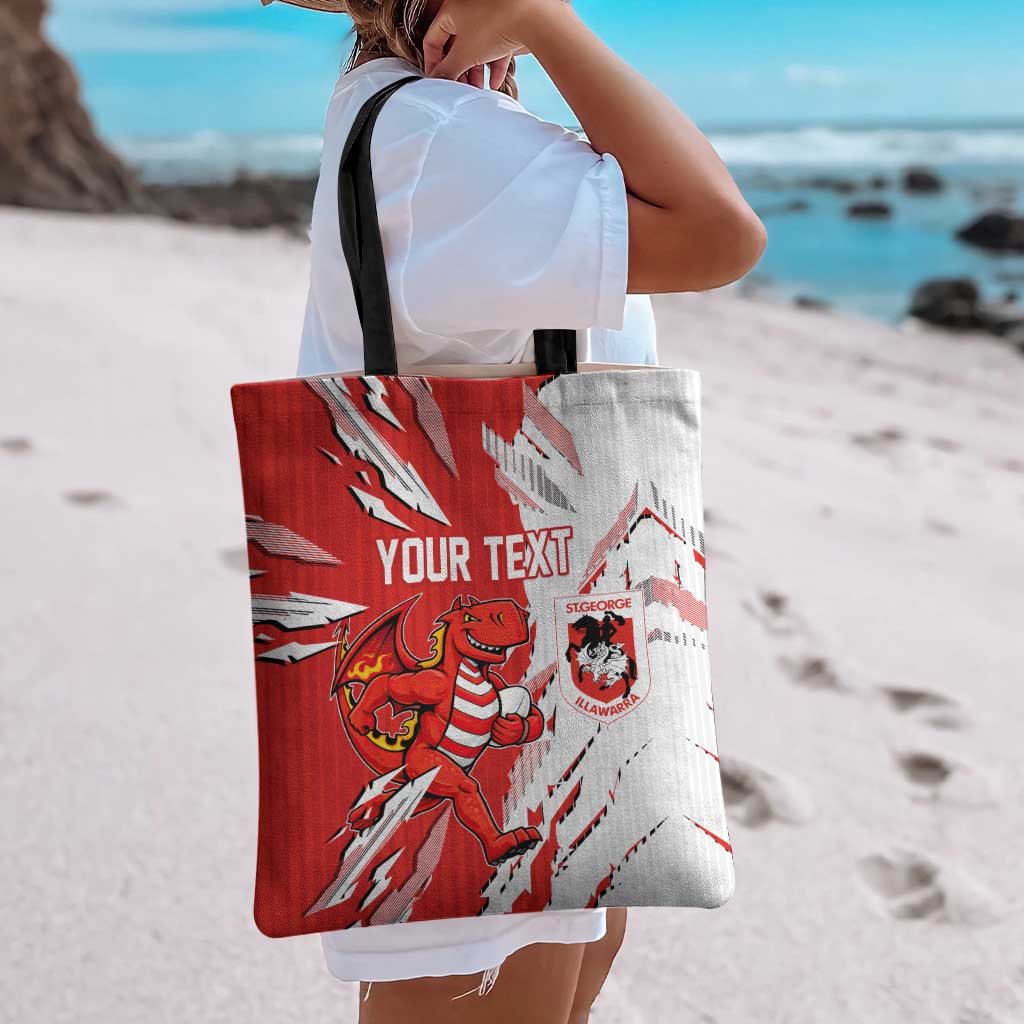 Personalized St. George Illawarra Dragons Tote Bag Dynamic Lightning Mascot Rugby Australia