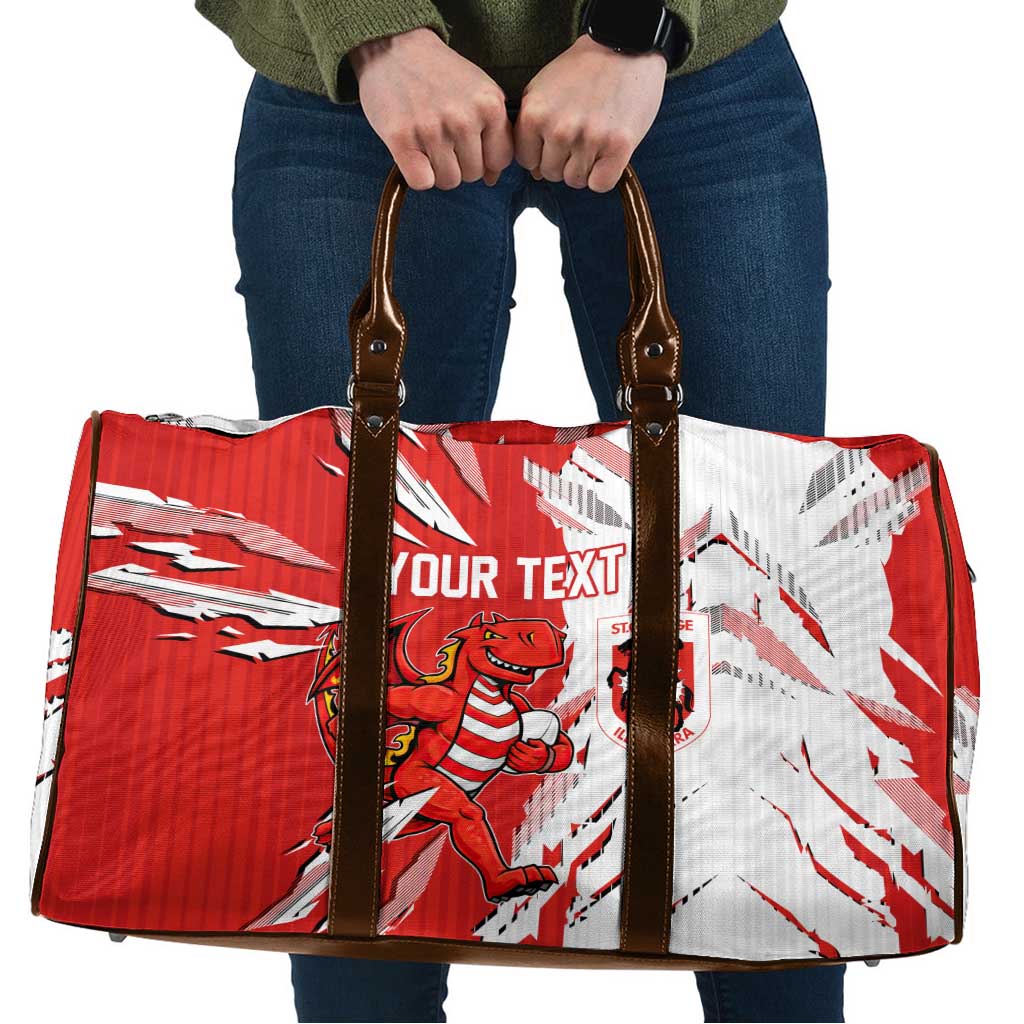 Personalized St. George Illawarra Dragons Travel Bag Dynamic Lightning Mascot Rugby Australia