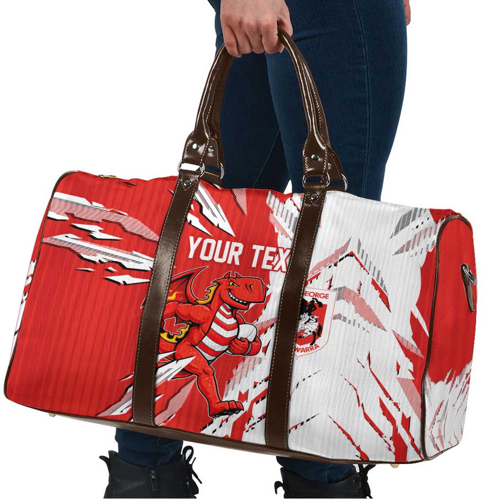 Personalized St. George Illawarra Dragons Travel Bag Dynamic Lightning Mascot Rugby Australia