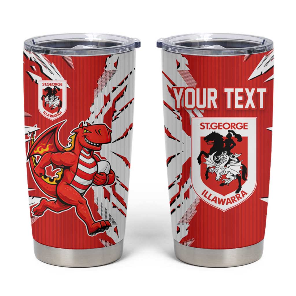 Personalized St. George Illawarra Dragons Tumbler Cup Dynamic Lightning Mascot Rugby Australia