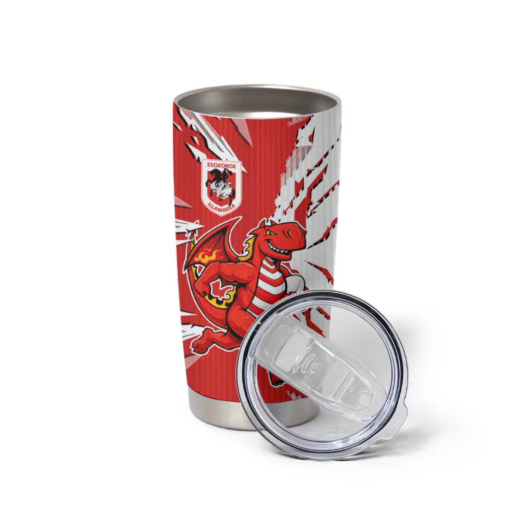 Personalized St. George Illawarra Dragons Tumbler Cup Dynamic Lightning Mascot Rugby Australia