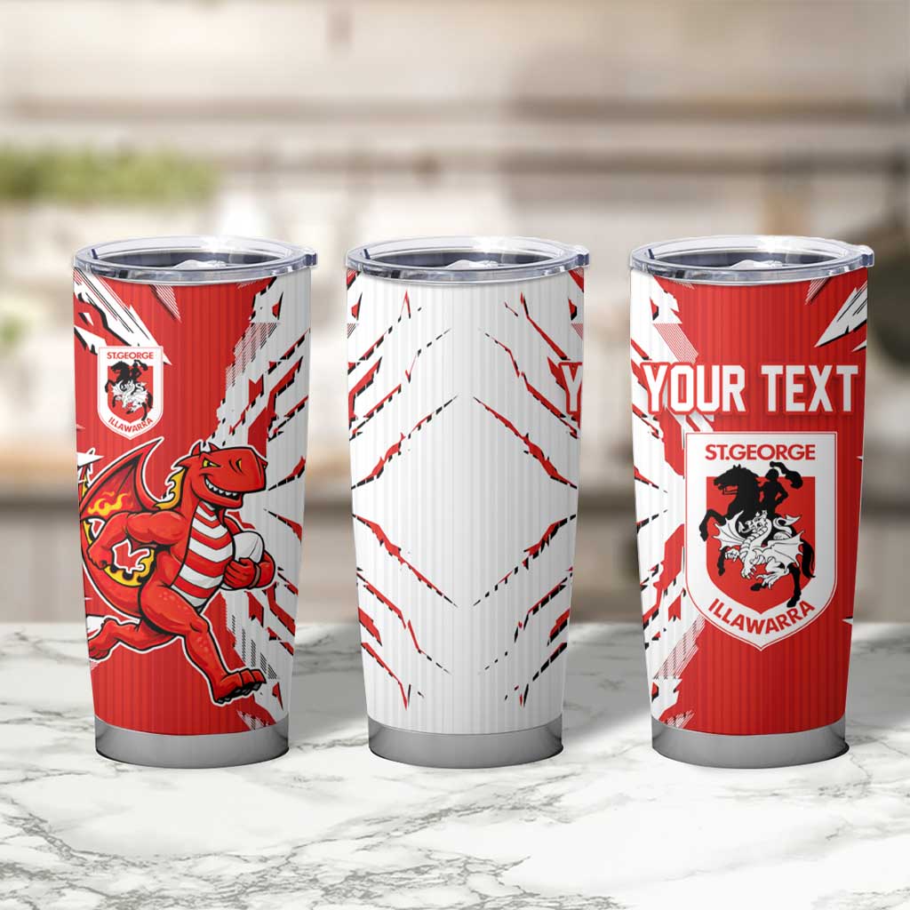 Personalized St. George Illawarra Dragons Tumbler Cup Dynamic Lightning Mascot Rugby Australia