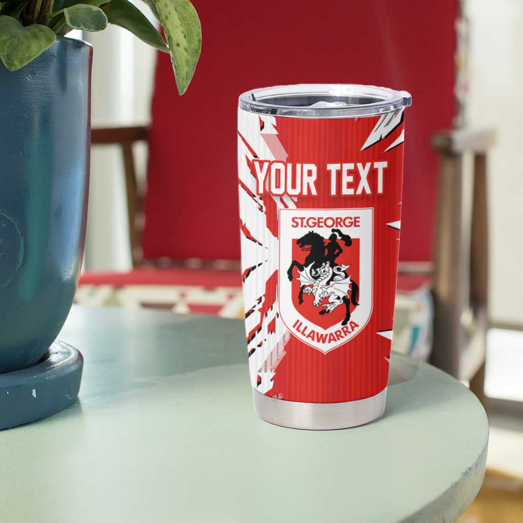 Personalized St. George Illawarra Dragons Tumbler Cup Dynamic Lightning Mascot Rugby Australia