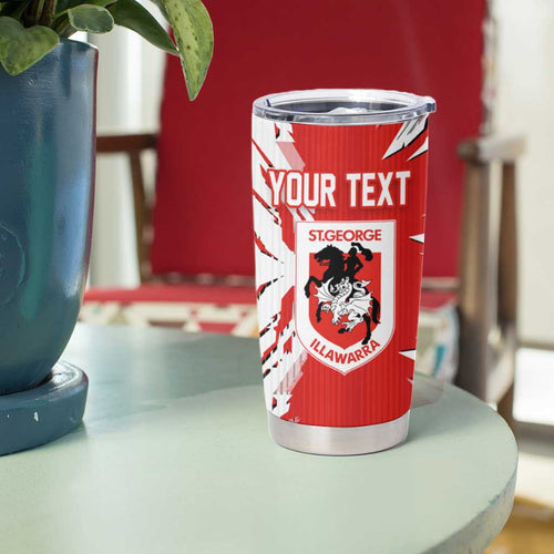 Personalized St. George Illawarra Dragons Tumbler Cup Dynamic Lightning Mascot Rugby Australia