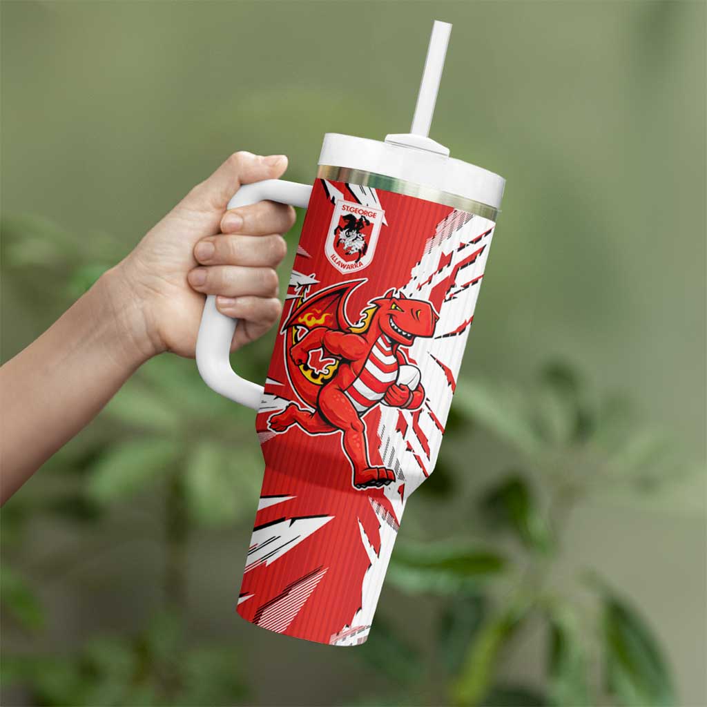 Personalized St. George Illawarra Dragons Tumbler With Handle Dynamic Lightning Mascot Rugby Australia