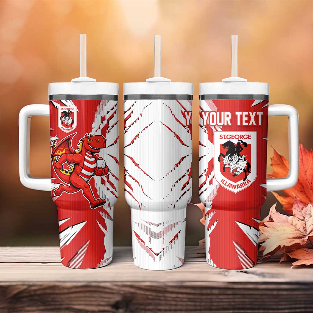 Personalized St. George Illawarra Dragons Tumbler With Handle Dynamic Lightning Mascot Rugby Australia