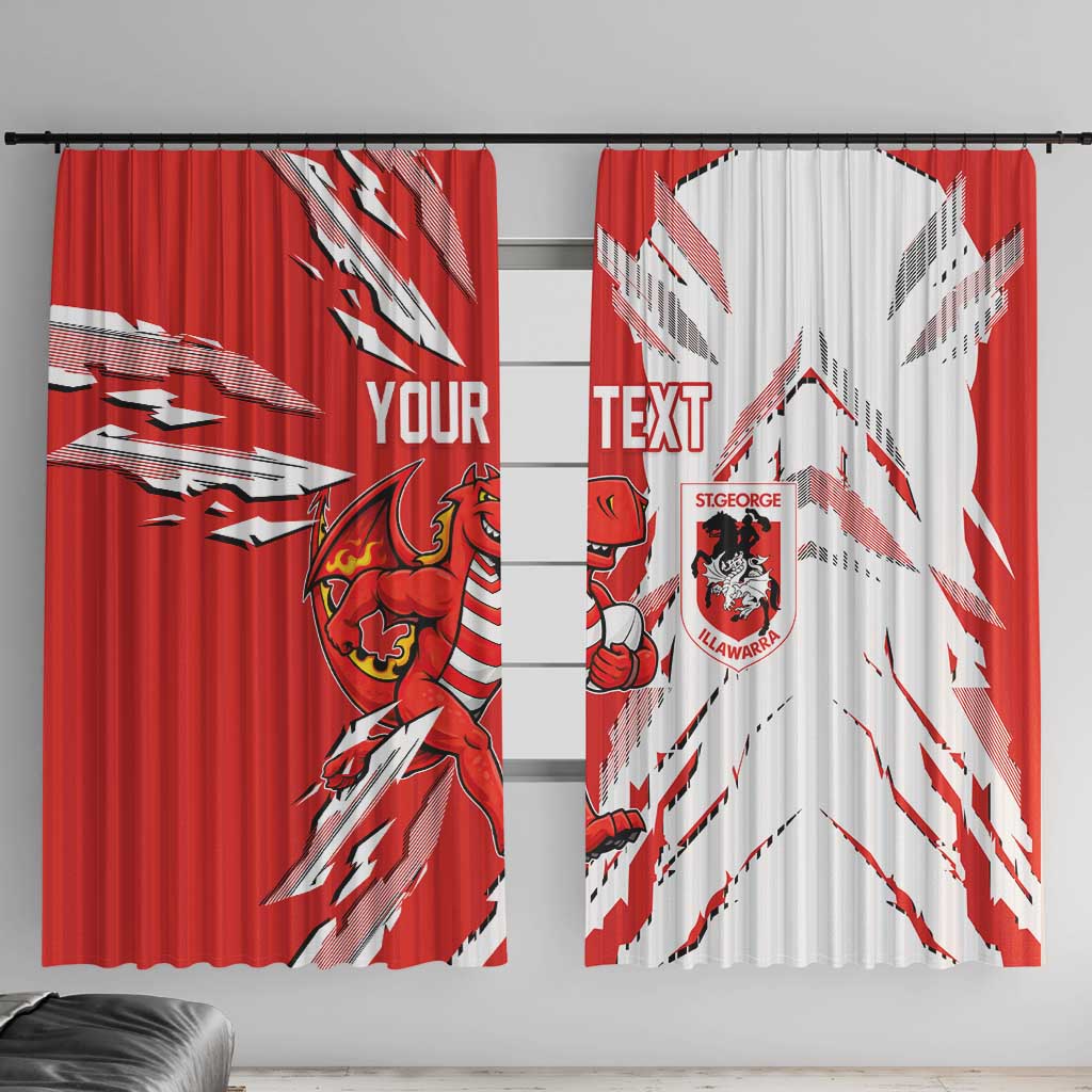 Personalized St. George Illawarra Dragons Window Curtain Dynamic Lightning Mascot Rugby Australia