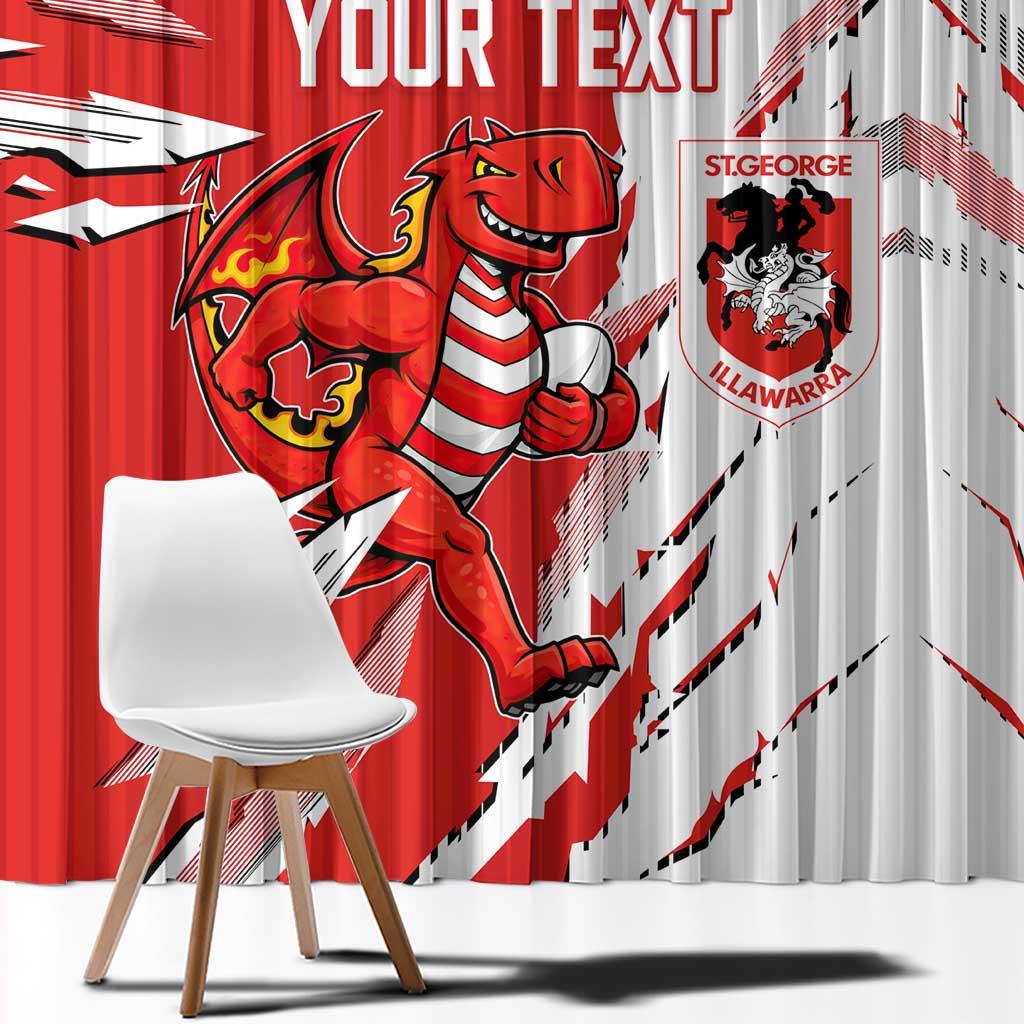 Personalized St. George Illawarra Dragons Window Curtain Dynamic Lightning Mascot Rugby Australia