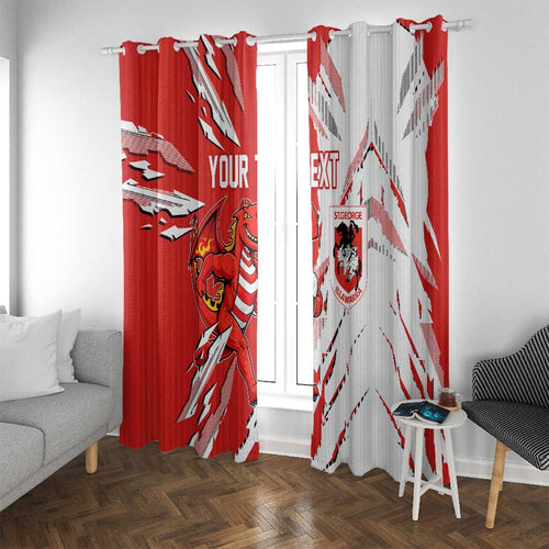 Personalized St. George Illawarra Dragons Window Curtain Dynamic Lightning Mascot Rugby Australia