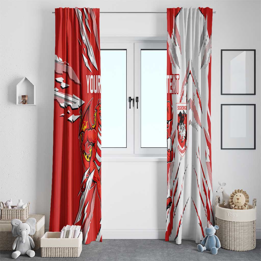Personalized St. George Illawarra Dragons Window Curtain Dynamic Lightning Mascot Rugby Australia