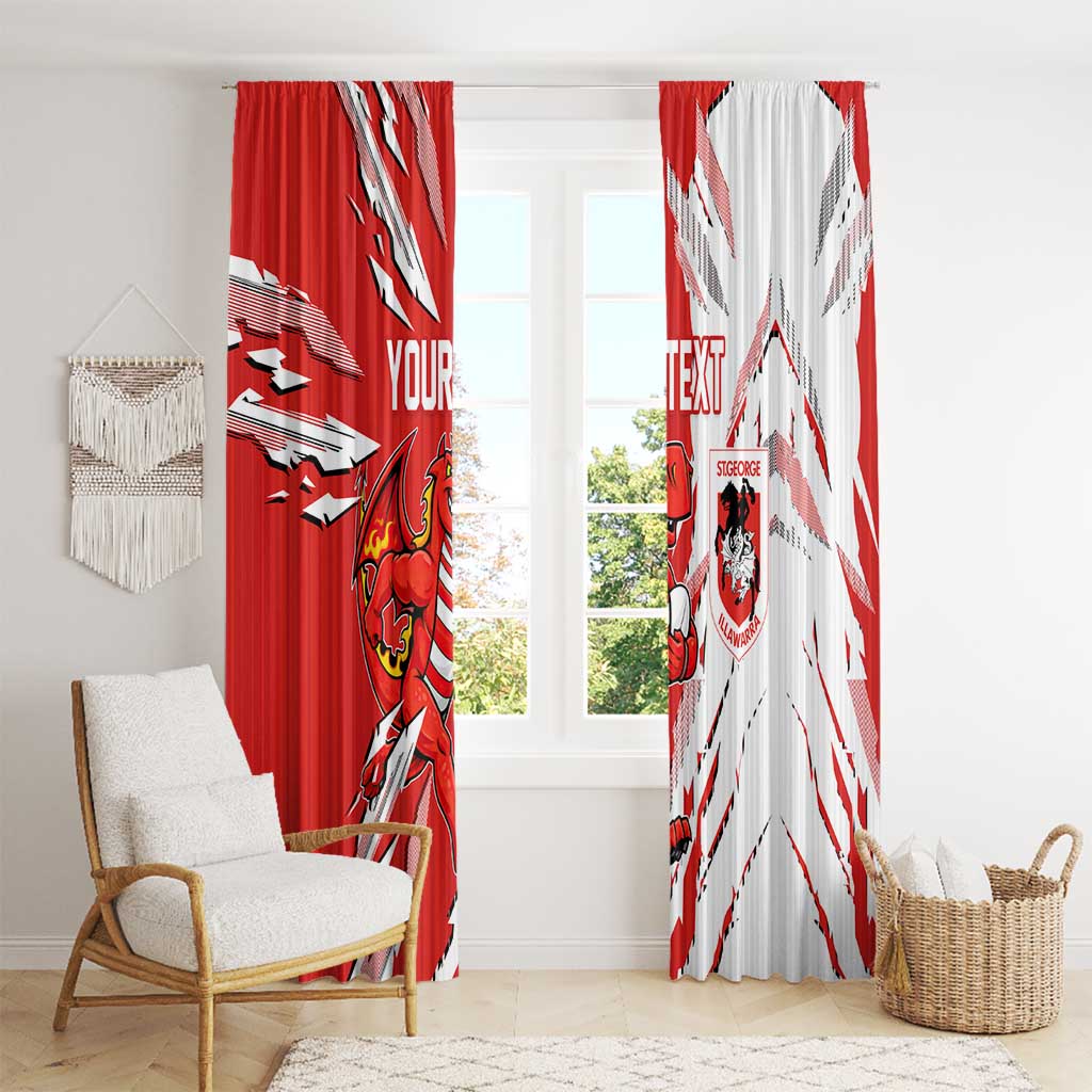 Personalized St. George Illawarra Dragons Window Curtain Dynamic Lightning Mascot Rugby Australia