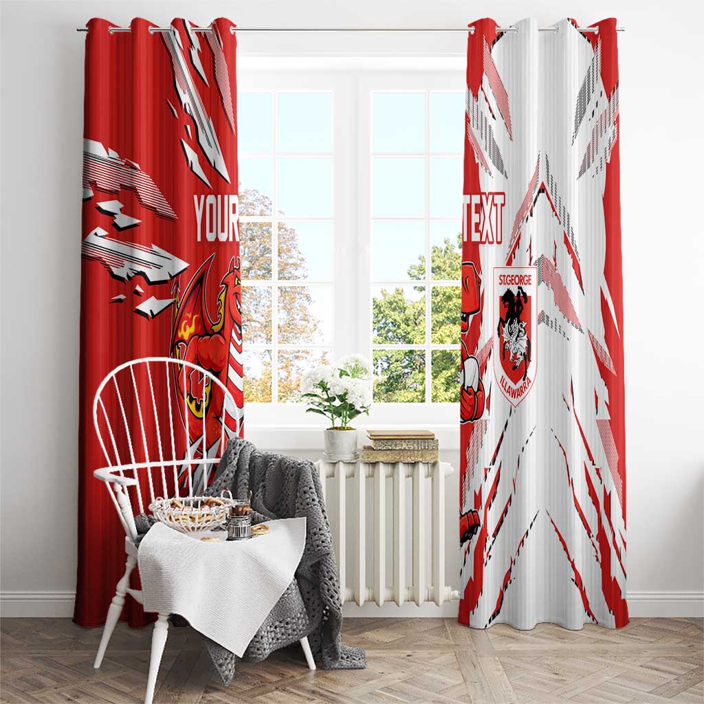 Personalized St. George Illawarra Dragons Window Curtain Dynamic Lightning Mascot Rugby Australia