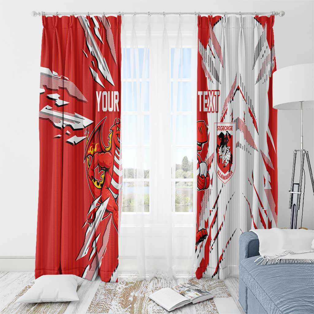 Personalized St. George Illawarra Dragons Window Curtain Dynamic Lightning Mascot Rugby Australia