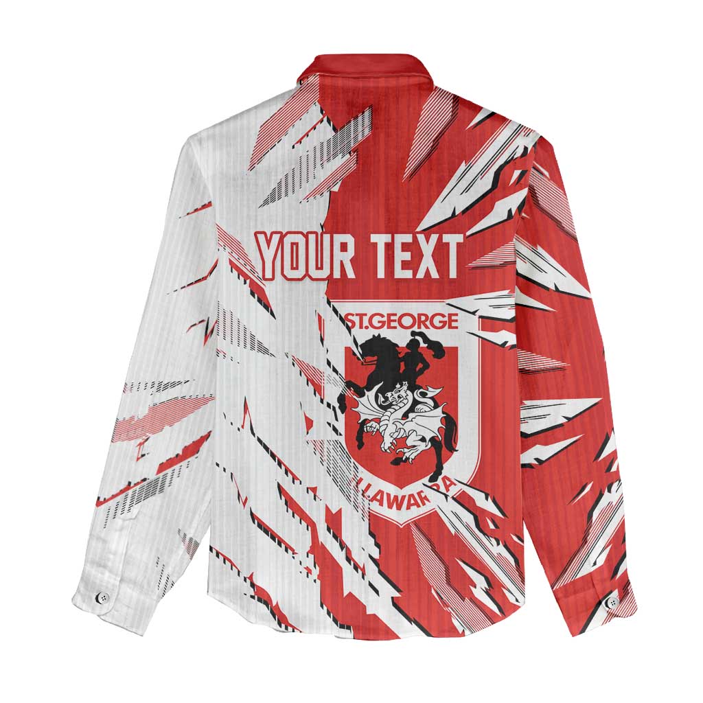 Personalized St. George Illawarra Dragons Women Casual Shirt Dynamic Lightning Mascot Rugby Australia