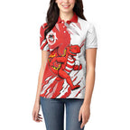 Personalized St. George Illawarra Dragons Women Polo Shirt Dynamic Lightning Mascot Rugby Australia