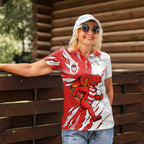 Personalized St. George Illawarra Dragons Women Polo Shirt Dynamic Lightning Mascot Rugby Australia