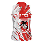 Personalized St. George Illawarra Dragons Women Sleeveless Polo Shirt Dynamic Lightning Mascot Rugby Australia