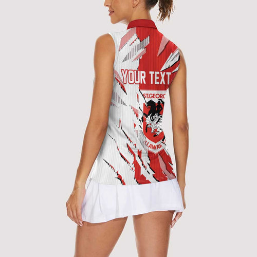 Personalized St. George Illawarra Dragons Women Sleeveless Polo Shirt Dynamic Lightning Mascot Rugby Australia