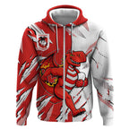 Personalized St. George Illawarra Dragons Zip Hoodie Dynamic Lightning Mascot Rugby Australia