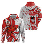 Personalized St. George Illawarra Dragons Zip Hoodie Dynamic Lightning Mascot Rugby Australia