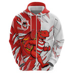 Personalized St. George Illawarra Dragons Zip Hoodie Dynamic Lightning Mascot Rugby Australia